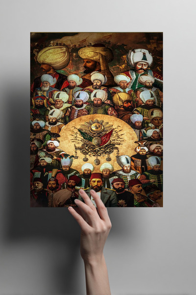 Genel Markalar Devlet-i Aliyye-i Osmaniyye Metal Poster – Osmanlı Padişahları...