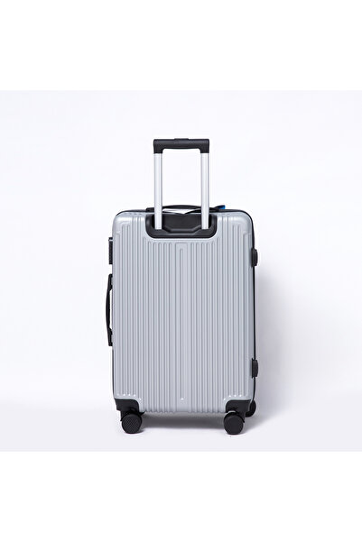 Flieger Luggage 3 Pcs ABS Hardside Luggage Sets Durable Spinner Wheel Suitcases, Silver Grey