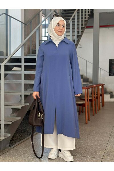 Berika YILDIRIM FERMUARLI CUPRA TUNİK MAVİ