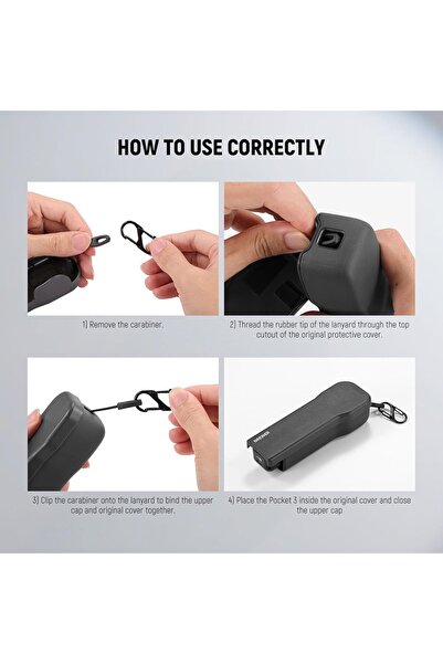 NEEWER Pocket 3 Protective Cover with Tether Ring, Hard Top Case for DJI Osmo Pocket 3 (AC026)