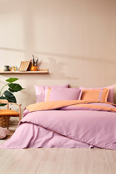 Özdilek Boja pruga Jednokrevetno Set posteljine roza