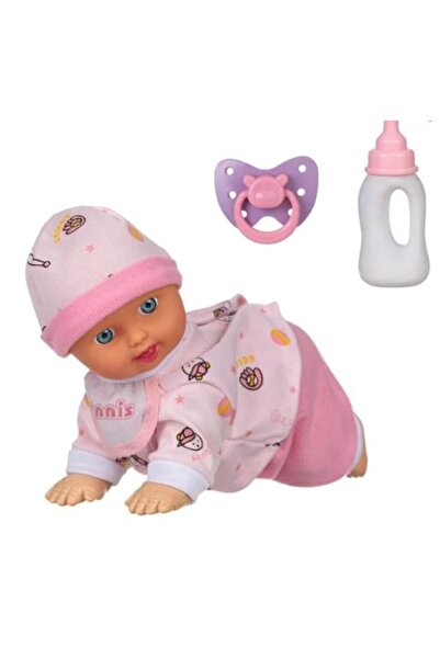 OEM Papusa Bebelus Merge De-a Busilea cu Biberon & Suzeta 24cm