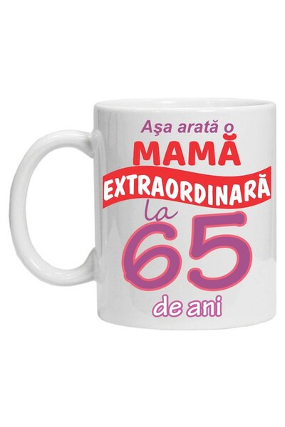 CRD PRINT Personalized mug 'This is what an extraordinary mom looks like - 65 years' (white, ceramic, 330 ml)