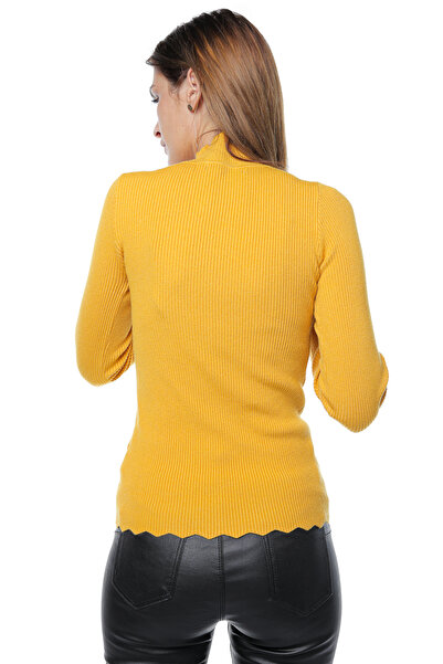 Jolenttine Ribbed turtleneck (cashmere-wool blend), mustard