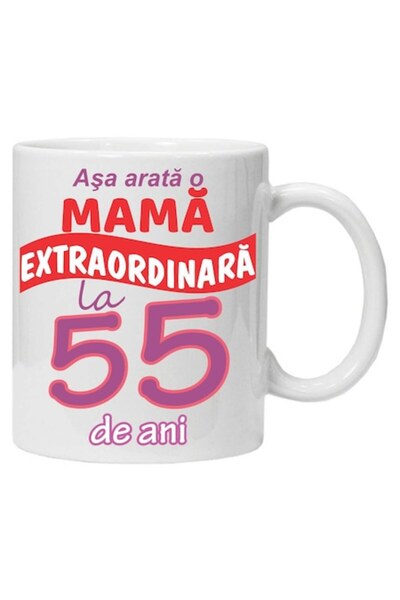 CRD PRINT Personalized ceramic mug - 'This is what an extraordinary mother looks like - 55 years'