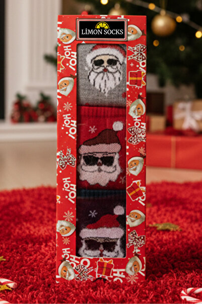 Limon Socks 3-Pack Christmas Boxed Gift New Year Women Men Unisex Colorful Christmas Socks