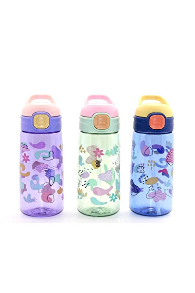 Epilons Recipient colorat pentru apă cu paie 600 ml fără BPA Alk2968