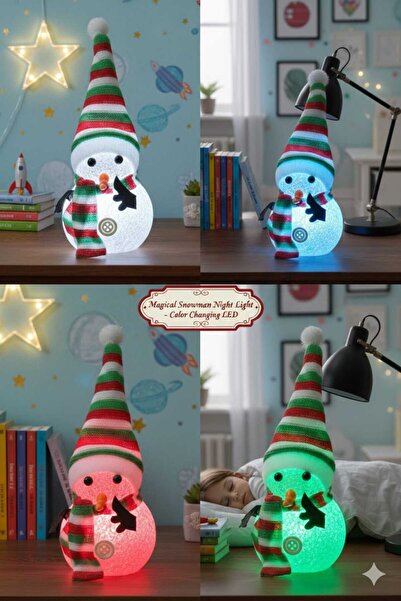 LEVA Red Lighted Snowman Christmas Ornament 15 Cm, Decorative and Stylish Design