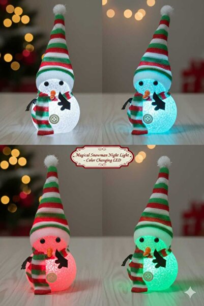 LEVA Red Lighted Snowman Christmas Ornament 15 Cm, Decorative and Stylish Design