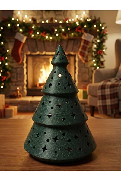 Generic 3D Baskı Işıklı Yılbaşı Ağacı Dekoru – Renkli LED’li – Yıldız Desenli – 15 cm – PLA Malzeme - 1 Adet