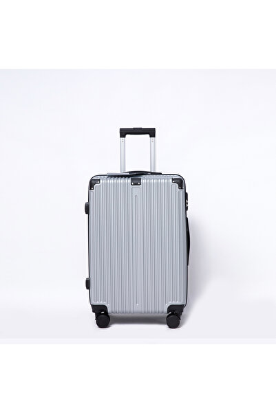 Flieger Luggage 3 Pcs ABS Hardside Luggage Sets Durable Spinner Wheel Suitcases, Silver Grey