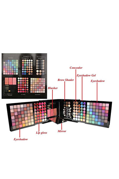 Cosmeticos Παλέτα μακιγιάζ, κουτί ομορφιάς, 177 χρώματα, κιτ τύπου Τσάντα μακ...