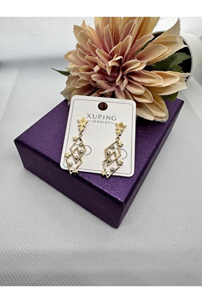 XUPING JEWELRY أقراط فولاذية متدلية على شكل نجمة هرمية