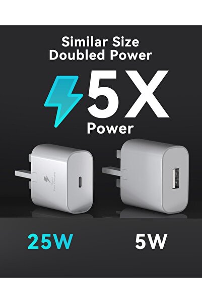 Generic Aerostralia 25W USB-C Fast Charger with USB-C Cable — Compatible with Samsung Galaxy S24/S23/S22/S