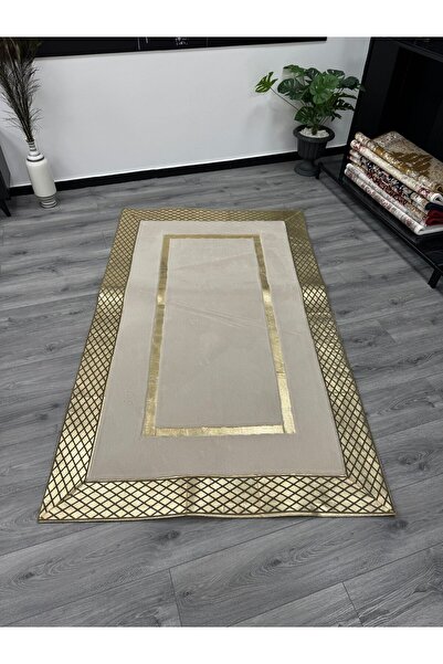 Neşem Halı Boutique ÖZEL TASARIM PELUŞ DERİ VİZON GOLD GOLD