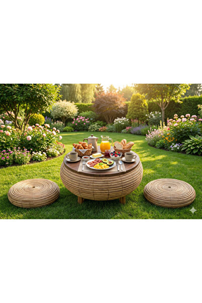 Generic Versatile table set with uniquely stylish seating cushions