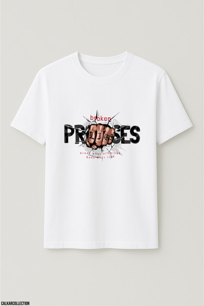 CALKARCOLLECTION Unisex Oversized Broken Promises T-Shirt