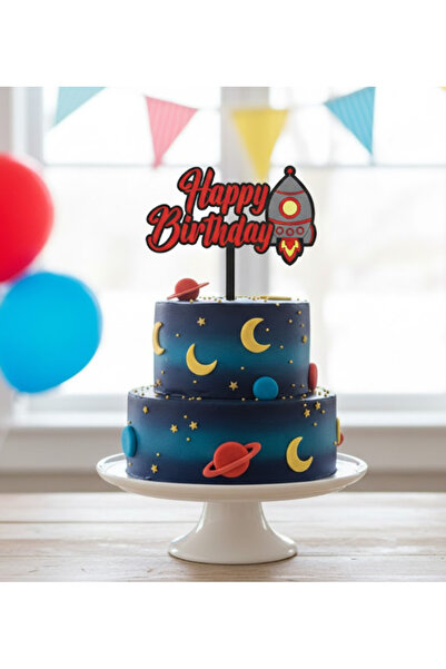 Kanem3D Roket Uzay Pasta Süsü