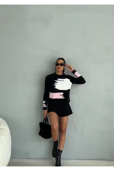 ZENGEZUR MALL Sptrns Mustache Knitwear Sweater Black (233000) (Size: Standard)