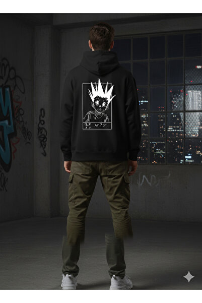 EFFRENATU سترة غون فريكس مطبوع بغطاء رأس