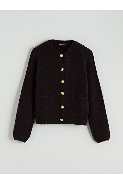 LC Waikiki Mor Bisiklet Yaka Kadın Triko Hırka