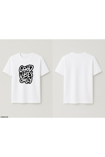 CALKARCOLLECTION Unisex Oversized Good Vibes Only T-Shirt