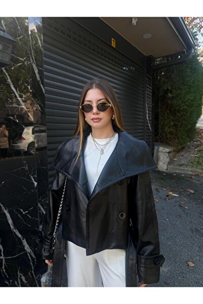 Butik DERİ KISA TRENÇKOT