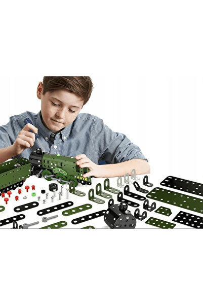 Gonga Construction set, Locomotive, metal elements with screw, 340 pieces, Gonga® Green