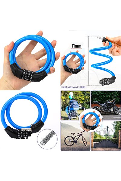 Transformacion 11 мм товстий сталевий спіральний замок для велосипеда з кодом 160 см - високобезпечний замок для мотоцикла