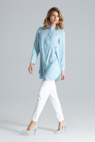 Figl Cămașă lungă de damă - cămașă de damă supradimensionată albastră M545 mărimea XL