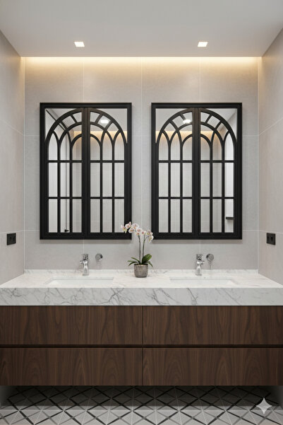 Generic Elegant mirror set with a luxurious frame, 97 x 66 cm