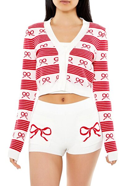 Forever 21 Fiyonk Desenli Çizgili Hırka