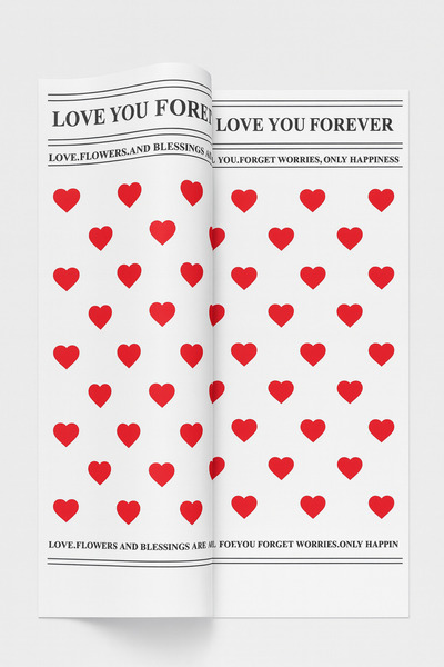 ÇINARASYADAHOME Red Writing on White Background'Love You Forever' Wrapping Pa...