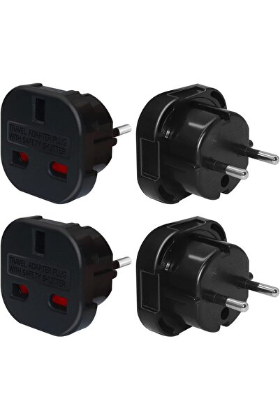 NALACAL 2 Pack UK to European Plug Adapter (Type C/E/F) - Travel Adapter