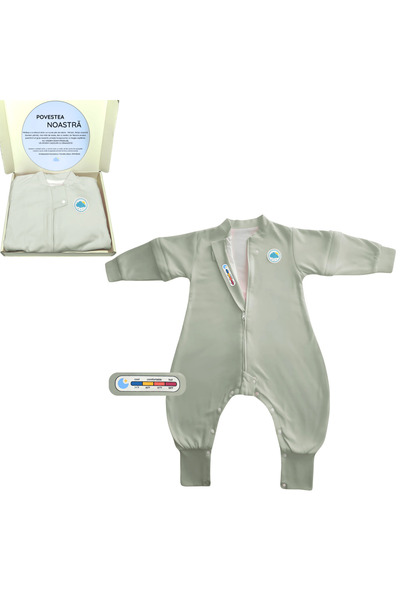 Miriboo Sleeping bag with feet 1–2.5 years and 2.5-4 years, 1 TOG, 100% Cotton, Temperature Indicator