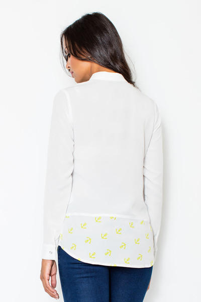 Figl Women's casual shirt with Printed, ecru M385, size M