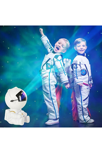 Gonga Astronaut-shaped projector with star, allows you to project stars or galaxies, Gonga® White