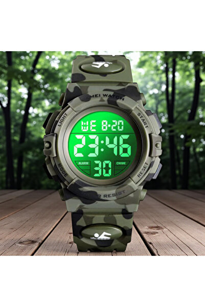 Skmei Digital Watch for Kids – Sports, Alarm, Stopwatch, Water Resistant, Green