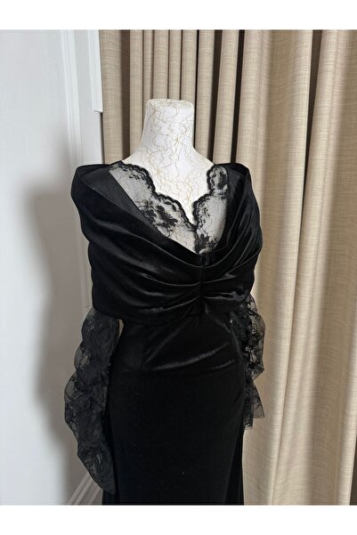 ABRARYZ فستان مخمل دانتيل كم