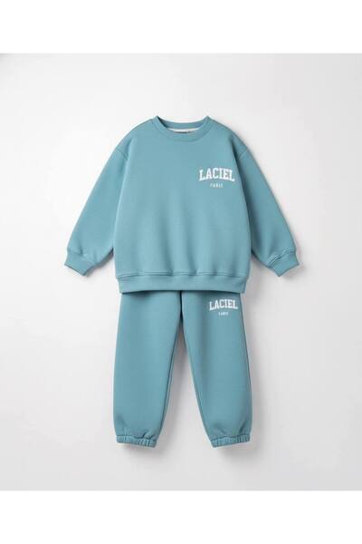 sobekidstore unisex Çocuk laciel winter club sloganlı pamuklu sweatshirt Eşofman Alt-Üst takım