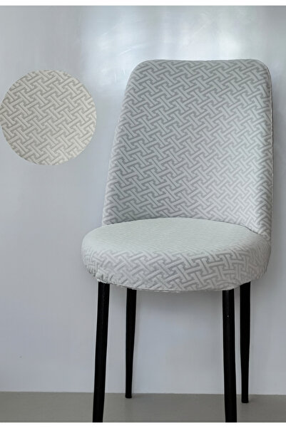 ELHAS Jakarlı kumaş oval sandalye kılıfı. ilmek desen, Lastikli, yıkanabilir,...