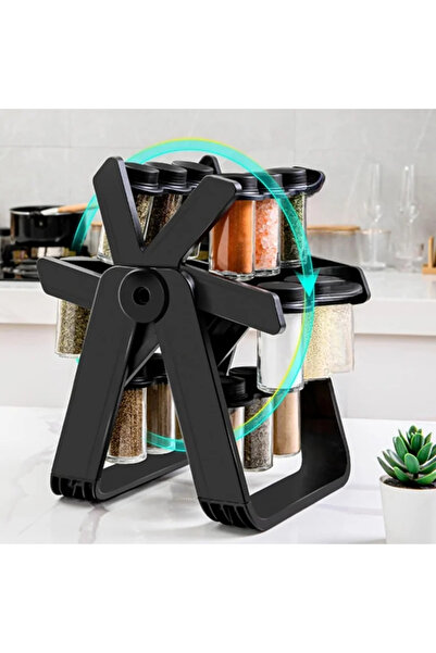 Gonga Spice organizer with rotating stand, 18 containers, Gonga® Black