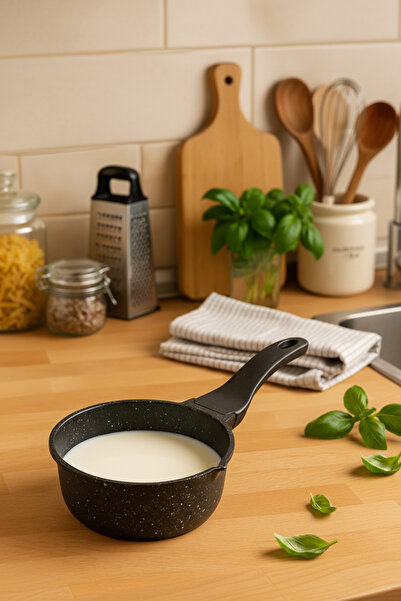 FİTHOME 16 cm Cast Granite Milk Pot Saucepan Casserole 1.3 Liter