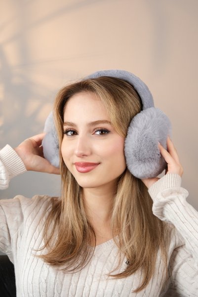 eleven market Cold Protective Soft Plush Foldable Ear Protector Earphones