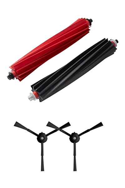 ROPALDE 1 Set Main Brush Kit-2Pcs Side Brush Spare Parts Kit Compatible with Roborock Qrevo Master Robot Vacuum Cleaner