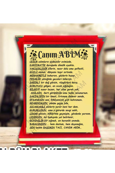 sıradışıhediyem abi plaket abim plaket abiye plaket canım abim plaket abi doğ...