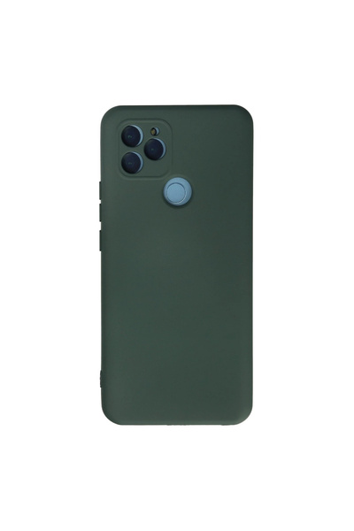 eco port جراب جنرال موبايل جي ام 21 مصنوع من السيليكون المخملي الداخلي - أخضر داكن