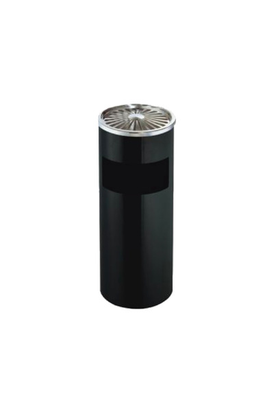 Easton Black Outdoor Ashtray with Integrated Trash Bin