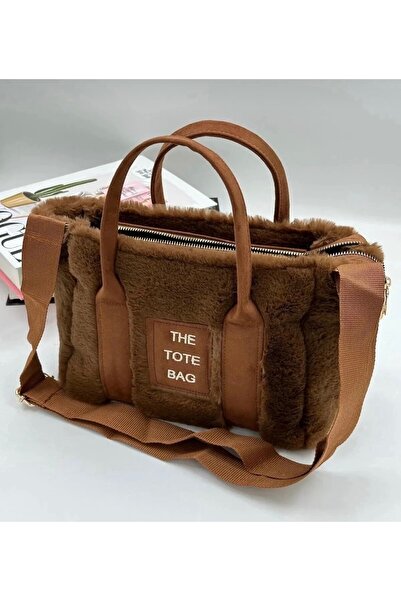 Zealous Women's Column Strap Fur Plush Crossbody Bag