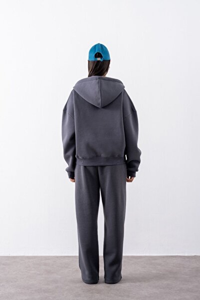 gothamvibes Γυναικείο Chill Φαρδύ Φούτερ Ανθρακί Φούτερ